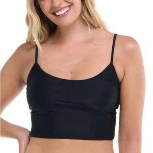 Body Glove Women's Smoothies Norah Swim Crop Top Black Cami Size Medium New